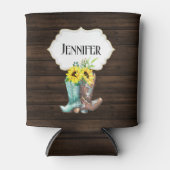 カウボーイブーツひまわり木DIY名 缶クーラー (正面)