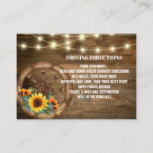 カウボーイブーツひまわり結婚の西の方向 エンクロージャーカード (裏面)