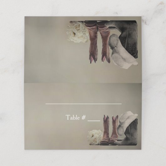 カウボーイブーツウェスタン結婚ズプレイスエスコートカード プレイスカード (外部開封)