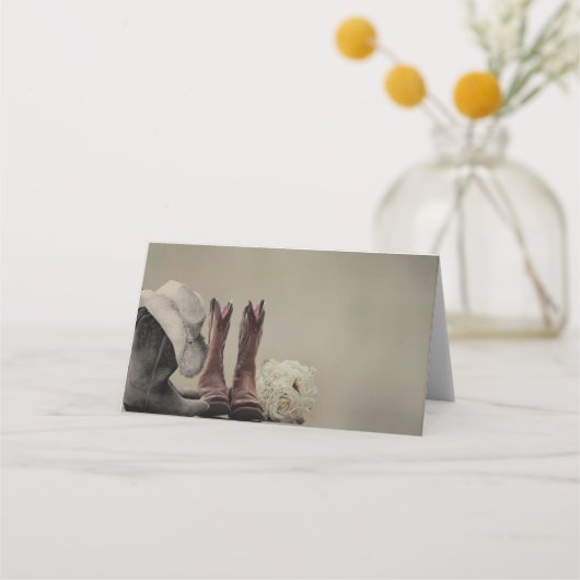 カウボーイブーツウェスタン結婚ズプレイスエスコートカード プレイスカード (裏面)