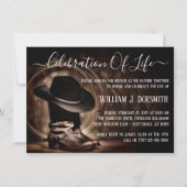 カウボーイブーツカウボーイハット葬儀記念サービス 招待状 (正面)