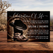 カウボーイブーツカウボーイハット葬儀記念サービス 招待状