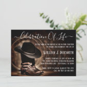 カウボーイブーツカウボーイハット葬儀記念サービス 招待状 (スタンド正面)