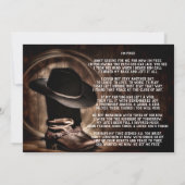 カウボーイブーツカウボーイハット葬儀記念サービス 招待状 (裏面)