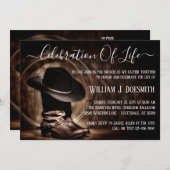 カウボーイブーツカウボーイハット葬儀記念サービス 招待状 (正面/裏面)