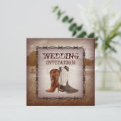 カウボーイブーツカントリーウェスタン結婚式招待状 招待状 (スタンド正面)