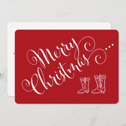 カウボーイブーツクリスマスカード シーズンカード (正面/裏面)