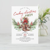 カウボーイブーツクリスマス素朴パーティの招待状 招待状 (スタンド正面)