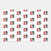 カウボーイブーツグラッドキャップと卒業証書 ラッピングペーパーシート (正面3)