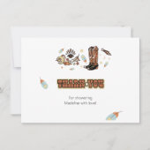 カウボーイブーツサウスウェスト誕生日サンキューカード 招待状 (正面)