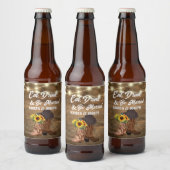 カウボーイブーツサンフラワーウェスタン結婚ズ ビールラベル (ボトル)