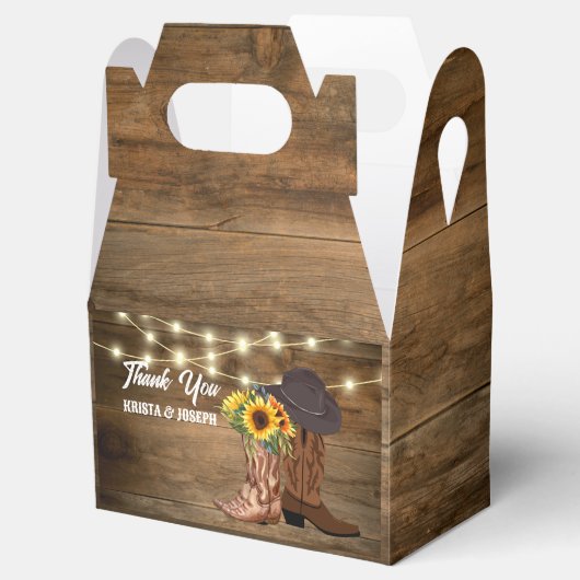 カウボーイブーツサンフラワーウェスタン結婚ズ フェイバーボックス (オープン)