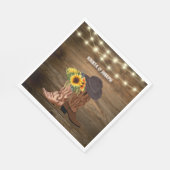 カウボーイブーツサンフラワーウェスタン結婚式の引き出物 スタンダードランチョンナプキン (角)