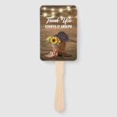 カウボーイブーツサンフラワーウェスタン結婚式 プログラム ハンドファン (正面)