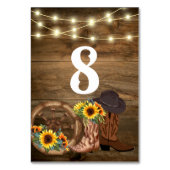 カウボーイブーツサンフラワーカントリーウェスタン結婚ズ テーブルナンバー (正面)