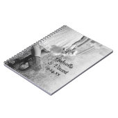 カウボーイブーツサンフラワーズカントリーウェディング ノートブック (左側)