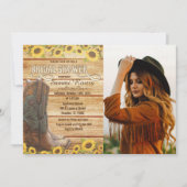 カウボーイブーツサンフラワーブライダルシャワー招待 招待状 (正面)