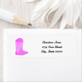 カウボーイブーツスターズピンクパーソナライズ差出人住所 ラベル (インサイチュ)