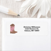カウボーイブーツスターズピンクパーソナライズ差出人住所 ラベル (インサイチュ)