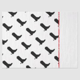 カウボーイブーツスパウシルエットパターンバンダナトリム 薄葉紙