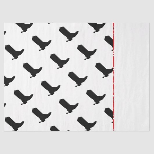 カウボーイブーツスパウシルエットパターンバンダナトリム 薄葉紙 (正面)