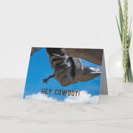 カウボーイブーツスプリアス&オープンブルースカイ誕生日カード。 カード (正面)