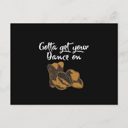 カウボーイブーツハットラインダンスミュージックカントリーギフト ポストカード (正面)