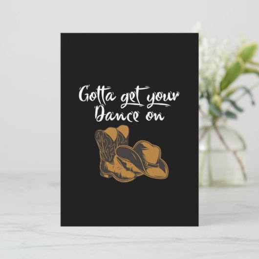 カウボーイブーツハットラインダンスミュージックカントリーギフト 招待状 (スタンド正面)