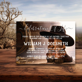 カウボーイブーツハット葬儀メモリアル 招待状