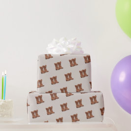 カウボーイブーツパターン ラッピングペーパー