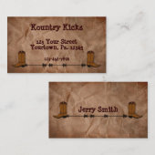 カウボーイブーツビジネスカード 名刺 (正面/裏面)