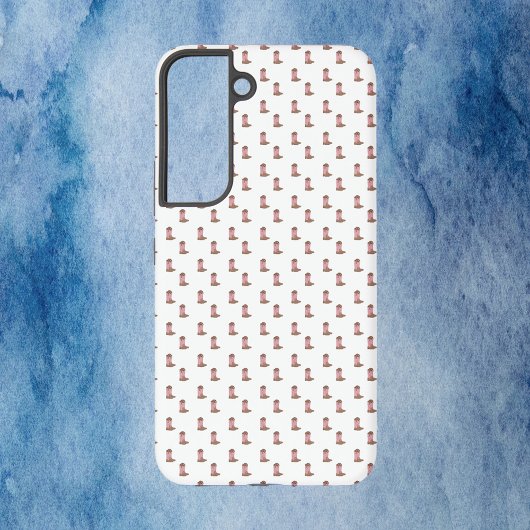 カウボーイブーツピンクの茶色の紫色の星模様 SAMSUNG GALAXYケース