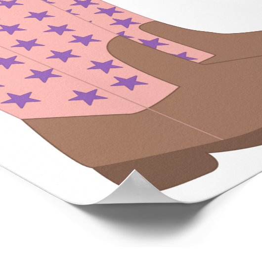 カウボーイブーツピンク色の茶色の紫色の星 ポスター (角)