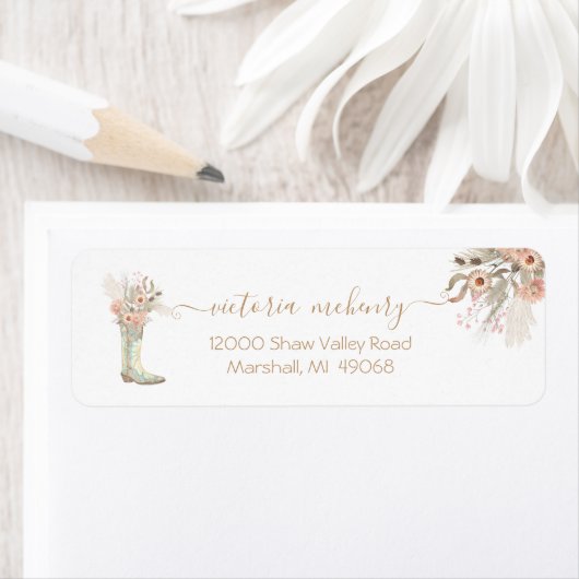 カウボーイブーツフローラウェスタン ラベル (インサイチュ)