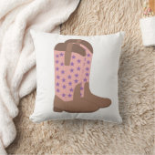 カウボーイブーツブラウンピンクパープルスターズ クッション (ブランケット)