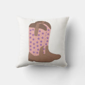 カウボーイブーツブラウンピンクパープルスターズ クッション (裏面)