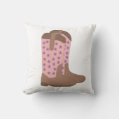 カウボーイブーツブラウンピンクパープルスターズ クッション (正面)