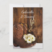 カウボーイブーツホースビットカントリー結婚式フラットノート ノートカード (正面)