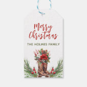 カウボーイブーツメリークリスマスギフトラベル ギフトタグ (裏面)
