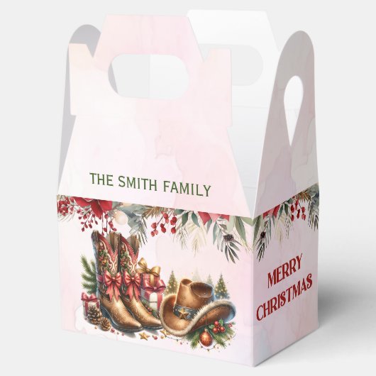 カウボーイブーツメリークリスマスパーティーの好意ボックス フェイバーボックス (オープン)
