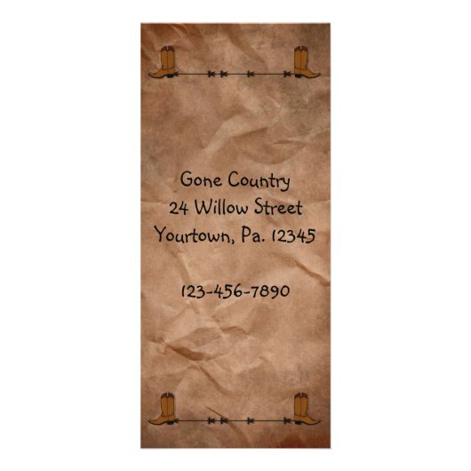 カウボーイブーツラックカード ラックカード (正面)