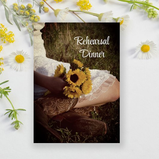 カウボーイブーツランチリハーサルディナーの花嫁 招待状