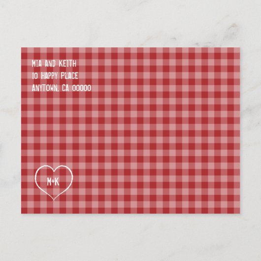 カウボーイブーツレッドジ市松模様にンガム 案内ポストカード (裏面)