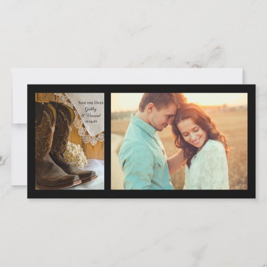 カウボーイブーツレースウェスタンウェディングデートを保存 セーブザデート (正面)