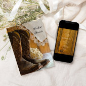 カウボーイブーツレースカントリーウェスタンブライダルシャワー 招待状