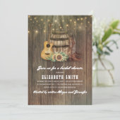 カウボーイブーツワインバレルカントリーブライダルシャワー 招待状 (スタンド正面)