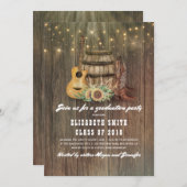 カウボーイブーツワインバレルカントリー卒業パーティー 招待状 (正面/裏面)