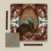 カウボーイブーツ万華鏡のように千変万化するパターン結婚式招待状 招待状