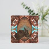 カウボーイブーツ万華鏡のように千変万化するパターン結婚式招待状 招待状 (スタンド正面)