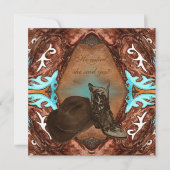 カウボーイブーツ万華鏡のように千変万化するパターン結婚式招待状 招待状 (正面)